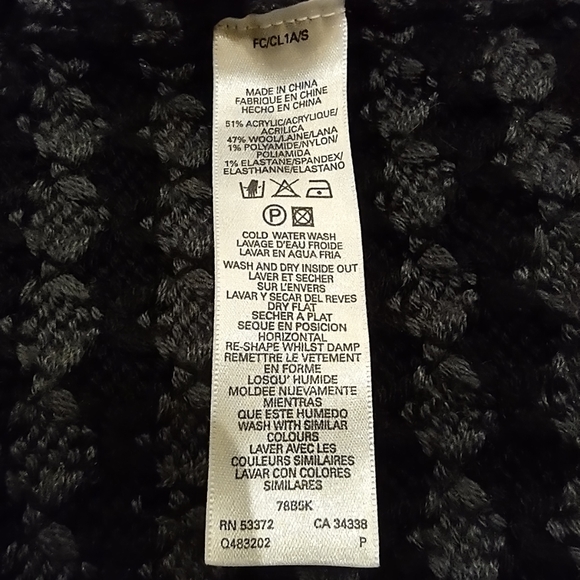 French Connection Mini Sweater Dress Size Small Wool Blend Black & Grey - Picture 4 of 6